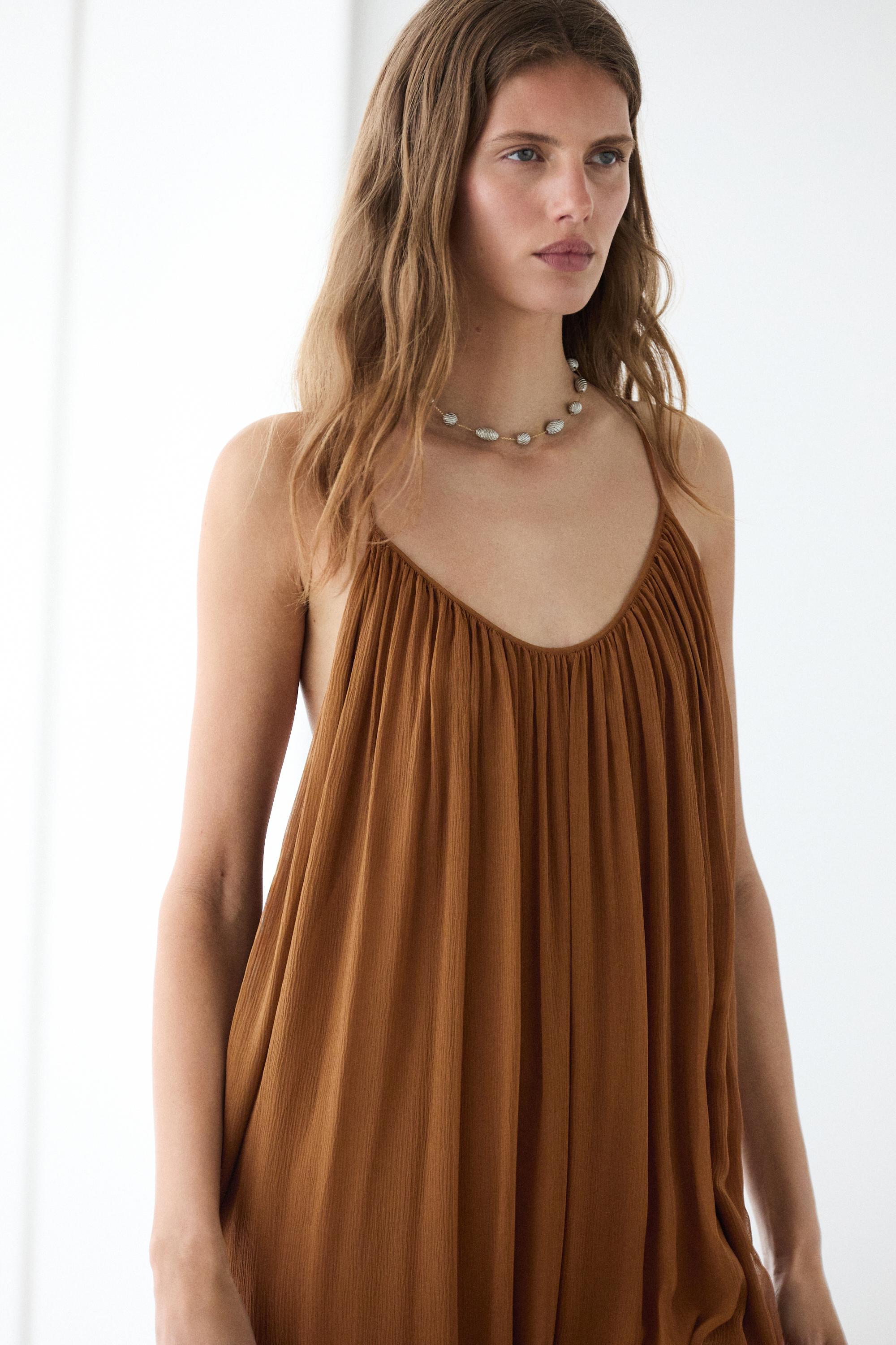100% silk gathered midi dress